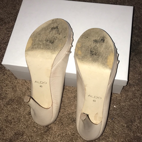 Aldo Off White Peep-Toe Pumps - Picture 2 of 7